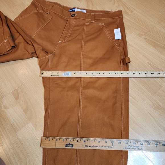 NWT Old Navy Utility Mustard Brown Orange Straight Twill Jeans Size 18 Petite - Picture 10 of 16